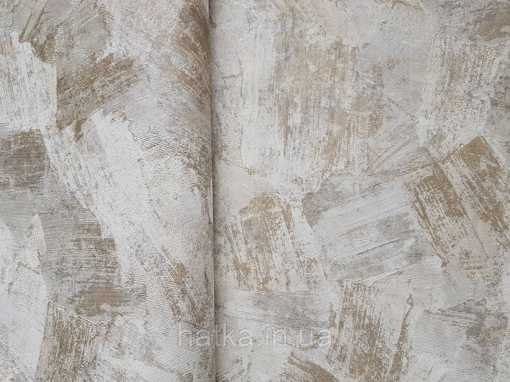 Шпалери вінілові на флізеліні Grandeco Anastasia метрові під венеціанську штукатурку мазки пісочні із золотом Київ - фото 1