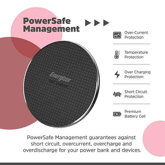 Зарядний пристрій Wireless Energizer WCP107 QI 15W чорний Винница