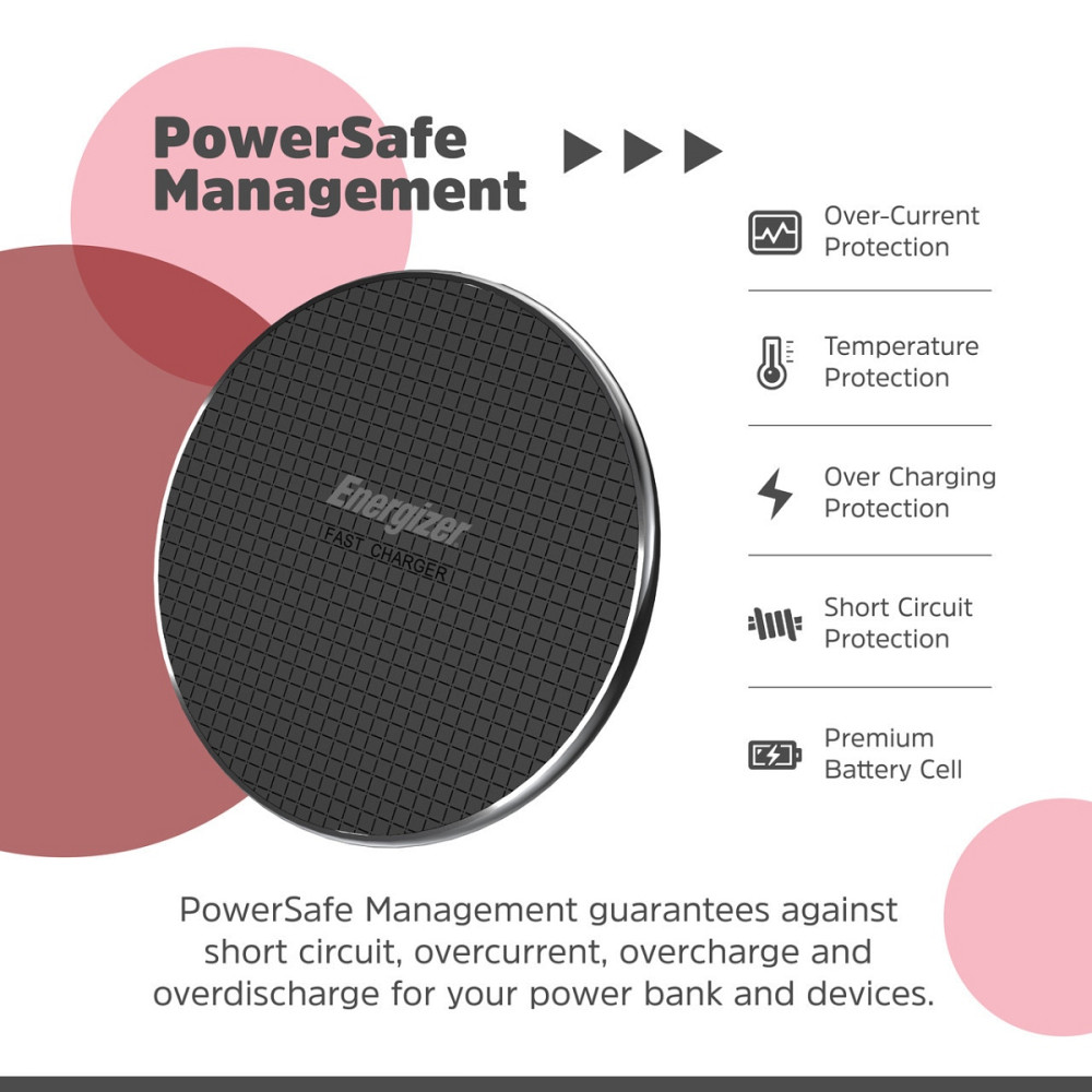 Зарядний пристрій Wireless Energizer WCP107 QI 15W чорний Винница - изображение 5