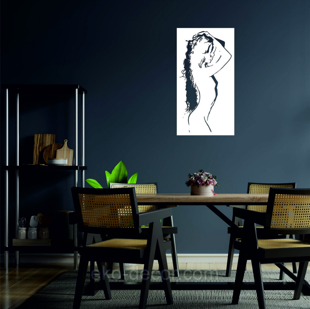 Декоративное настенное Панно «Силуэт женщины», Декор на стену 110*58 см, Белый Киев - изображение 8