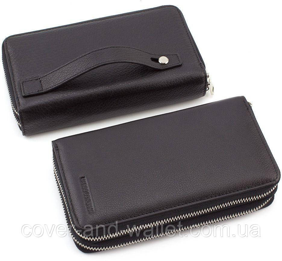 Стильный мужской кожаный кошелек на две молнии с ремешком Marco Coverna 801B Киев - изображение 7