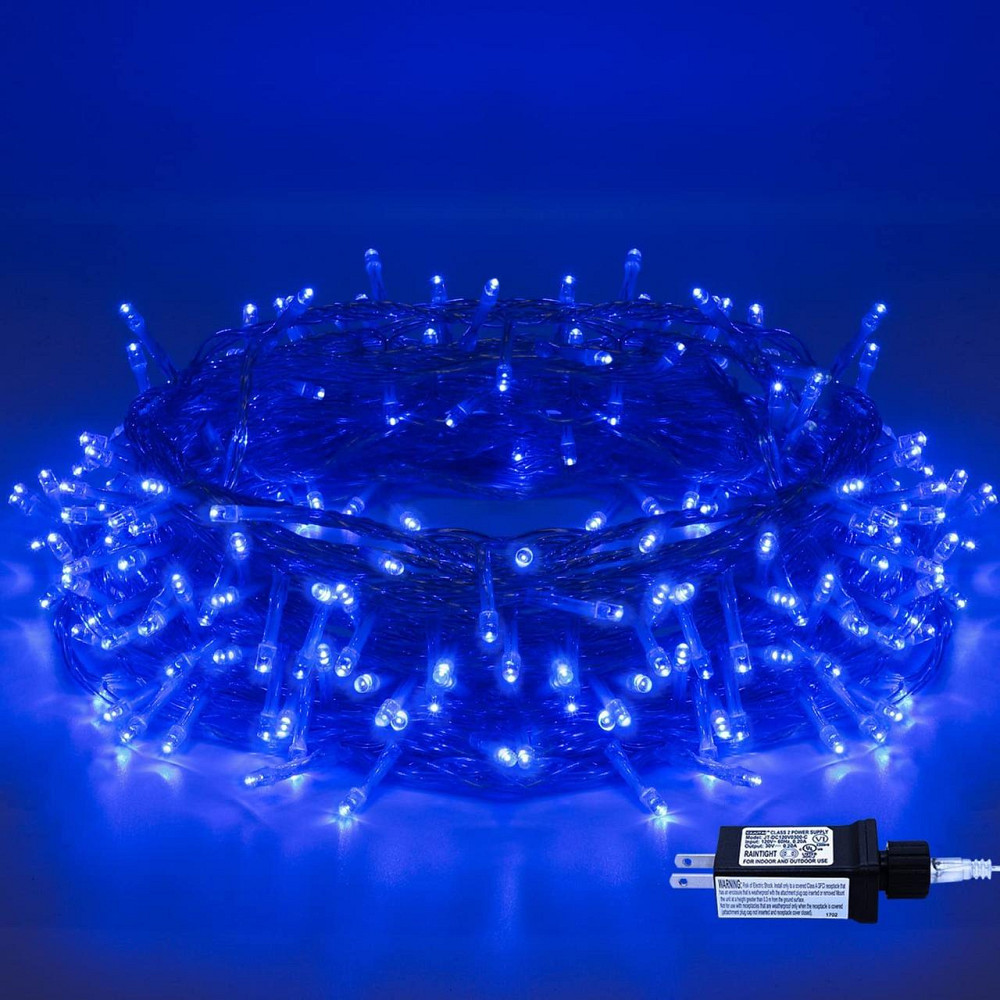 Світлодіодна гірлянда Epesl 220 LED, 25 м, синій колір, 8 режимів, вулична та інтер'єрна, для декору ялинки, свята та дому Київ - фото 11