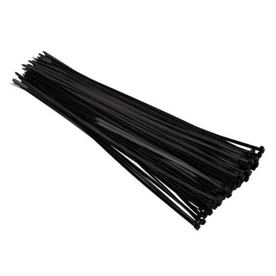 Хомут пластиковий, 4,8×400 мм, 100 шт/упак, чорний INTERTOOL TC-4841 Київ