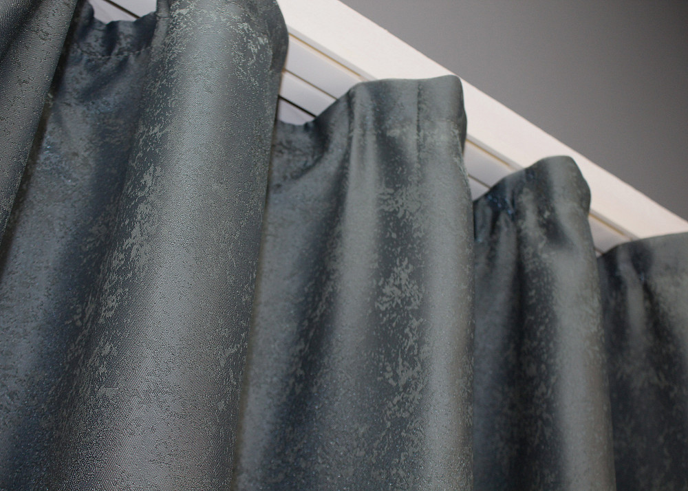 Комплект коротких штор VR-Textil Жакард Мармур Al1 № 1015ш Графітовий 100х170 см 2 шт (35-0389) Київ - фото 7