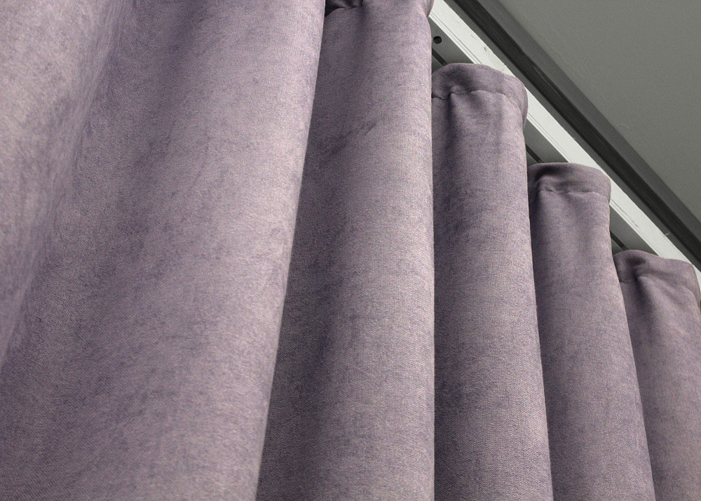 Комплект коротких штор VR-Textil Мікровелюр Petek № 1493ш Лавандовий 140х170 см 2 шт (35-0234) Київ - фото 8