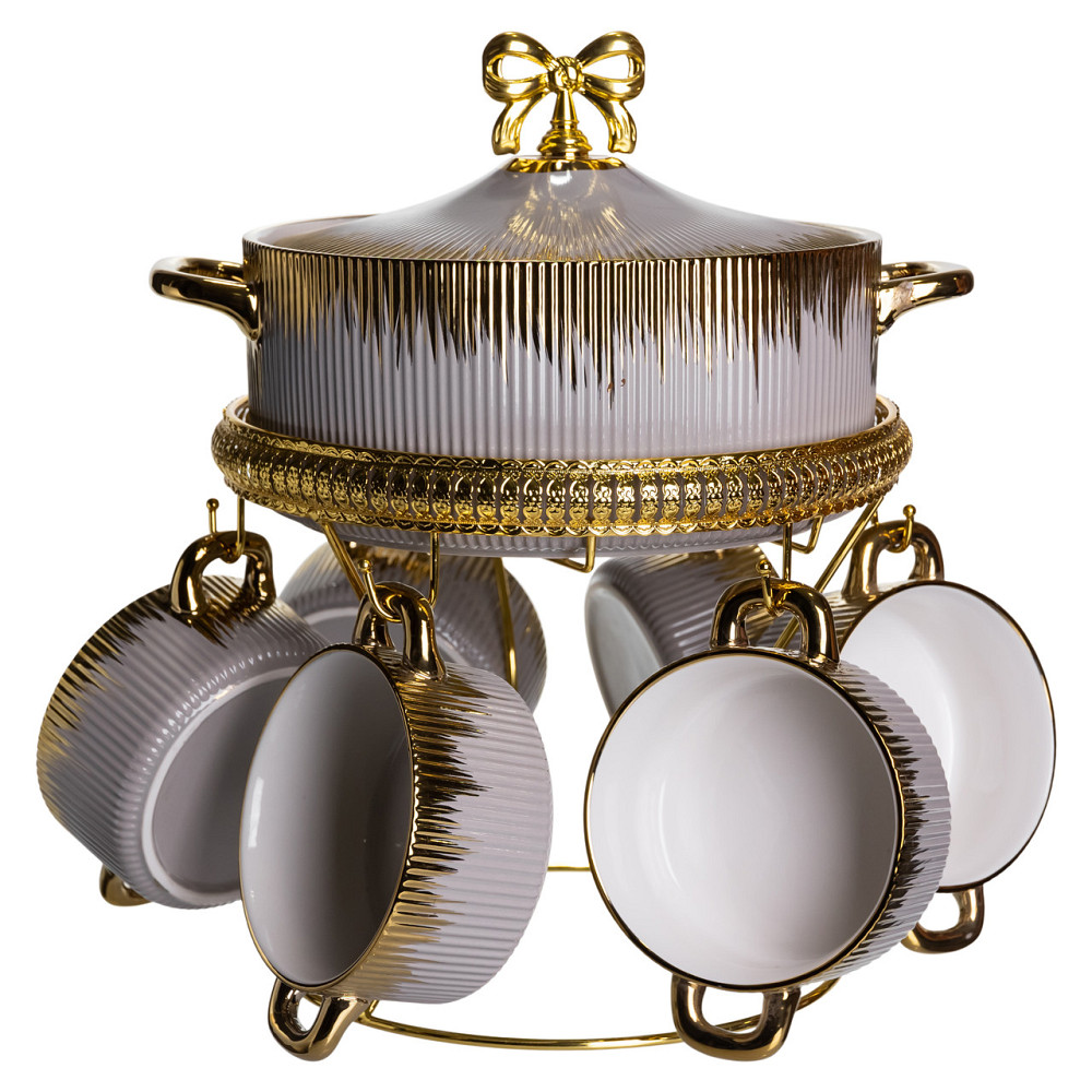 Суповий сервіз на 6 персон супниця 2 (л) на підставці з бульйонницями 400 (мл) тарілки для супу Коломыя - изображение 3