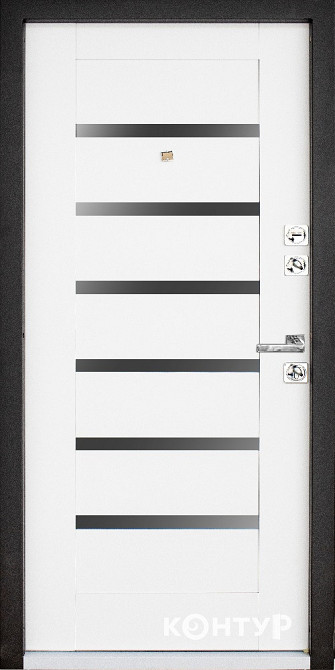 Двері квартирні, серія ТИП 3.2  модель 515/608 юпітер/супермат білий 860 Київ - фото 2