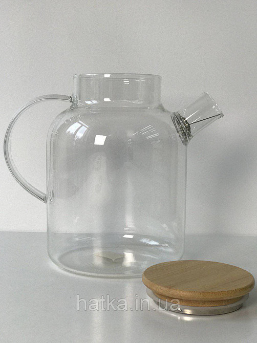 Чайник заварювальний Olens "Вестерос" 1800 мл скляний із бамбуковою кришкою для дому та ресторану 102-76 Київ - фото 2
