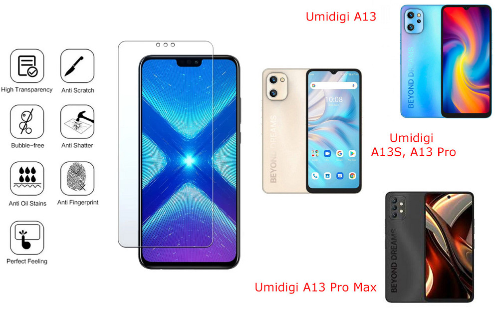 Защитное стекло NeoGlass для Umidigi A13, A13S, A13 Pro, A13 Pro Max – ультрапрозрачное и устойчивое Киев - изображение 4