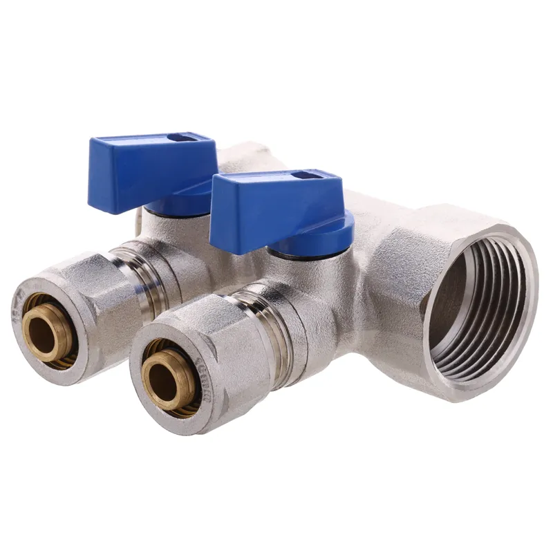 Колектор з кульовими кранами і фитингом Koer KR.1126-2 1"x2 ways (KR2838) Київ - фото 1