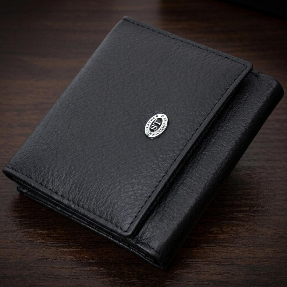 Красивый кошелек для женщин из натуральной кожи ST Leather 22709 Черный Киев - изображение 11