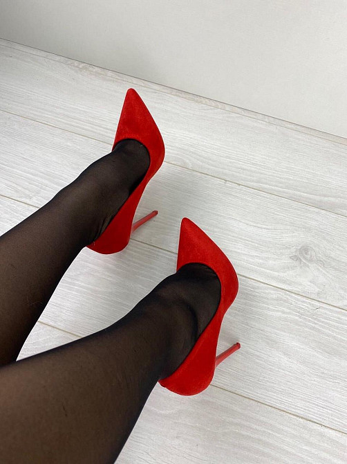 Comer Туфлі жіночі COMER червоні еко-замша каблук 11см (2868) Коломия - фото 3