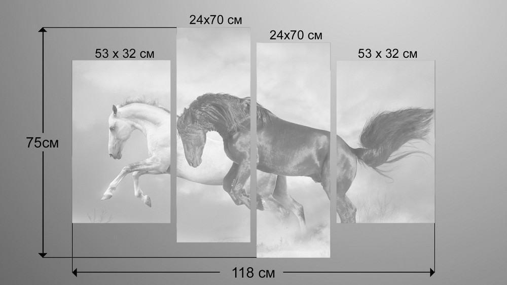 Модульная картина Лошади Art-29_4 Киев - изображение 3