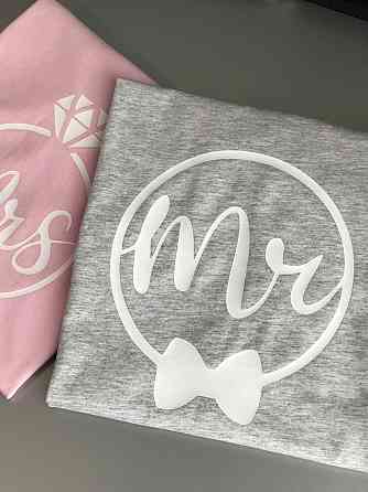 Парні футболки для хлопця та дівчини зі 100% Бавовна. MR\MRS Чернівці