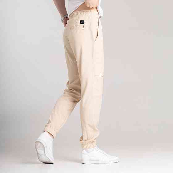 Чоловічі штани джогери з кишенями бежеві Pobedov Vershyna Київ