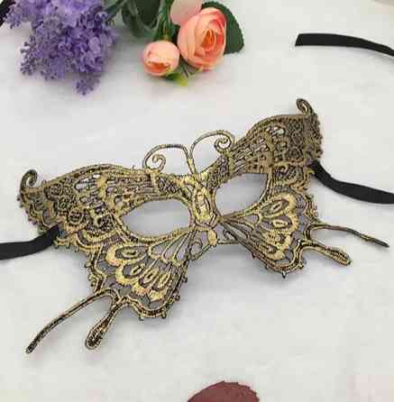 Маскарадна маска для обличчя Метелик one size золотистий Київ