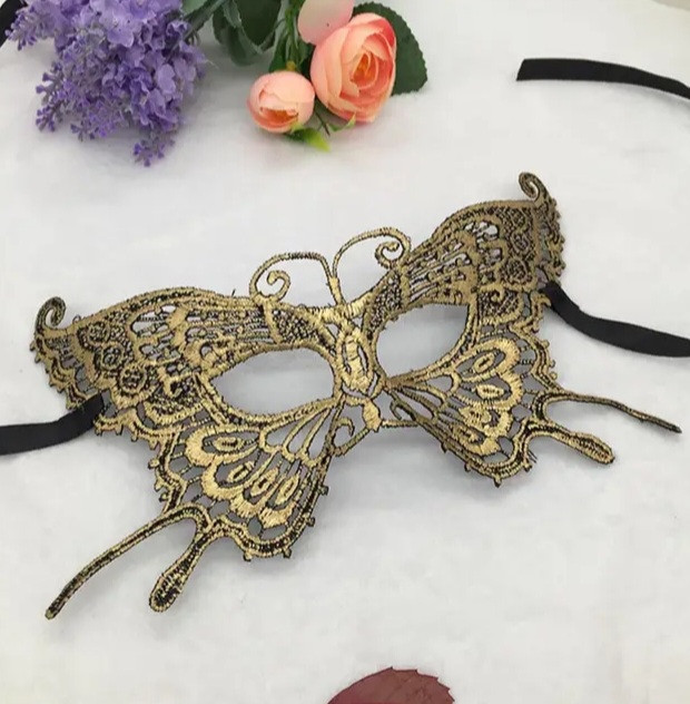 Маскарадная маска для лица Бабочка one size золотистый Киев - изображение 1