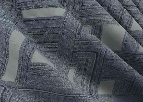 Комплект готовых штор VR-Textil Жаккард Mystery № 1628ш Синий с серым 150х290 см 2 шт (33-0571) Киев