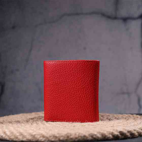 Невеликий жіночий гаманець з монетницею з натуральної шкіри KARYA 21380 Червоний Київ