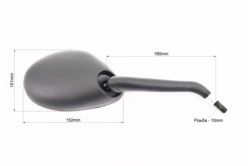 Дзеркало (праве) на мотоцикл "V150A" чорне, М10 Київ - фото 3