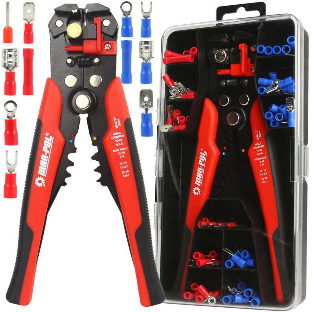 Знімач ізоляції - кримпер для обтискання клем та зняття ізоляції + 239 клем Mar-Pol (M49529) Нововолинськ - фото 1
