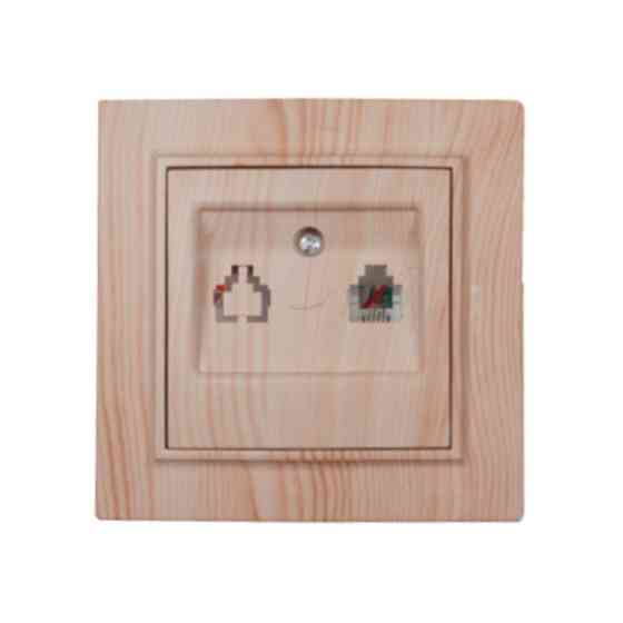 Розетка телефонная, Enzo белое дерево Днепр