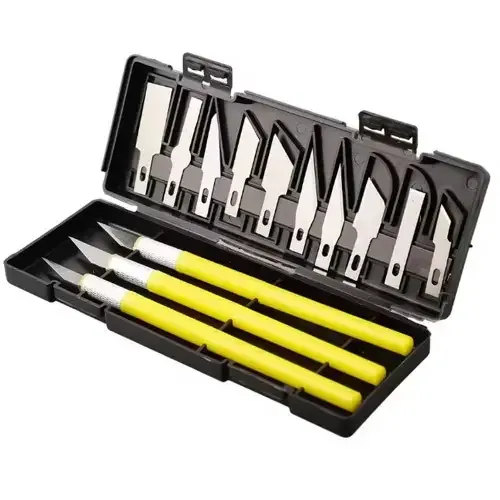 Набор ножей для дерева и кожи в кейсе, 3 ножа и 13 лезвий Киев