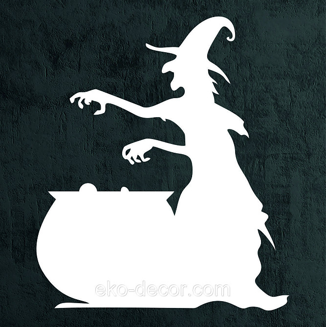 Декоративное настенное 3D Панно «Ведьма», Декор на стену с объемом 70*55 см, Белый Киев - изображение 8