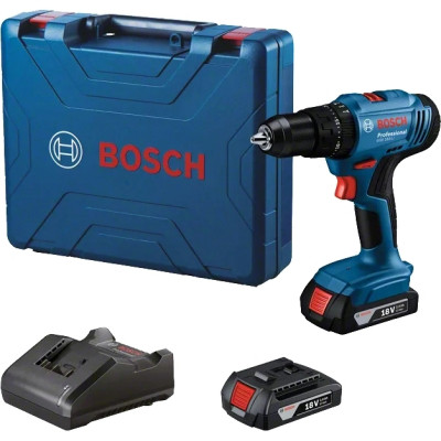 Шуруповерт Bosch GSB 183-LI 18V, 2х2Ah, 21-56Нм, 374-1815 об/хв, кейс, 1.2кг (0.601.9K9.100) Вінниця - фото 1