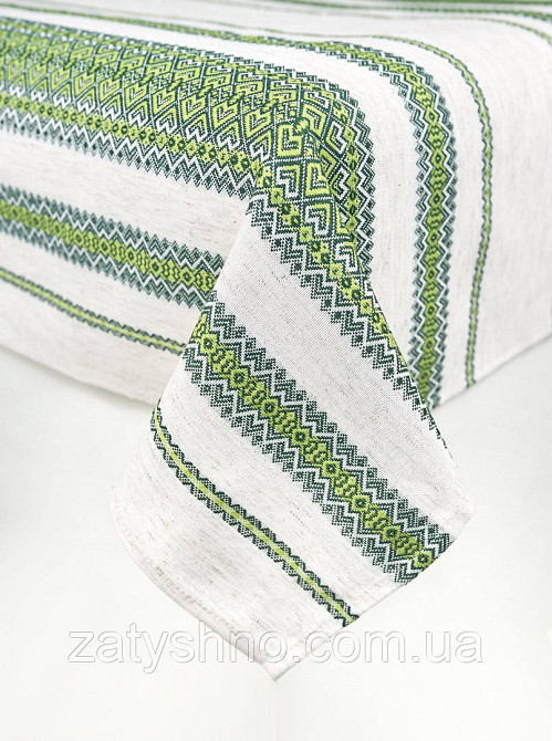 Вишита скатертина з серветками зелена Київ - фото 2
