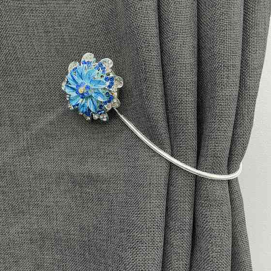 Магніти для штор та гардин "Flowers" набір 2 шт Блакитний (81-192) Київ