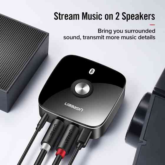 Бездротової Bluetooth 5.3 (без aptX™) аудіо приймач Ugreen 30445 c 3.5мм і 2RCA виходами (Чорний) Николаев