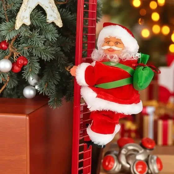 Игрушка Дед Мороз, на лестнице CX-5 музыкальная новогодняя игрушка Коломия