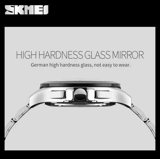 Чоловічий годинник Skmei 9126 з хронографом Сріблястий з білим циферблатом Вінниця