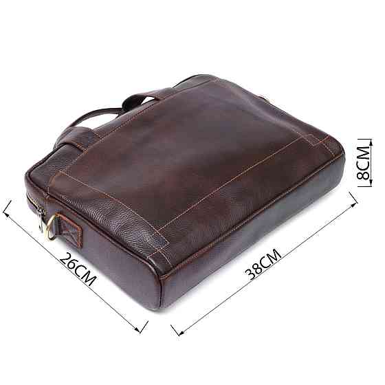 Чоловіча шкіряна сумка-портфель Vintage 20679 Коричневий Київ