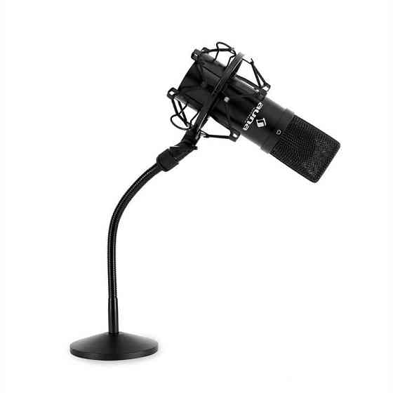 Набір студійних мікрофонів з USB-мікрофоном чорного кольору та настільною підставкою для мікрофона (Німеччина, Рівне