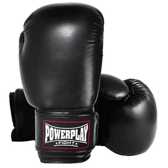 Боксерські рукавиці PowerPlay 3004 Classic Чорні 12 унцій Кам'янське - фото 1