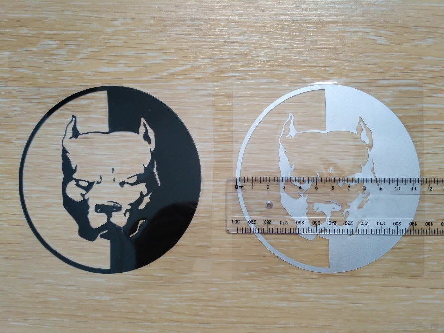 Наклейка на авто Пітбуль Чорна, Біла світловідбивна Київ - фото 5