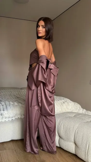 Жіночий шовковий костюм-трійка oversize (штани + сорочка + хустинка)— стильний комплект Одеса - фото 4