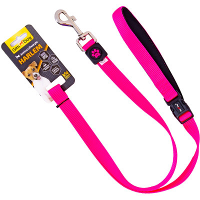 Повідець для собак GimDog HARLEM нейлон/неопрен 2.0x120 см (рожевий) (8009632058887) Вінниця - фото 1