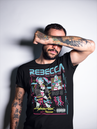 Футболка для мальчика аниме Кйберпунк Ваифу Аниме Ретро оверсайз (рост от 165 до 180 ) Черний AnimeJ0663m Днепр