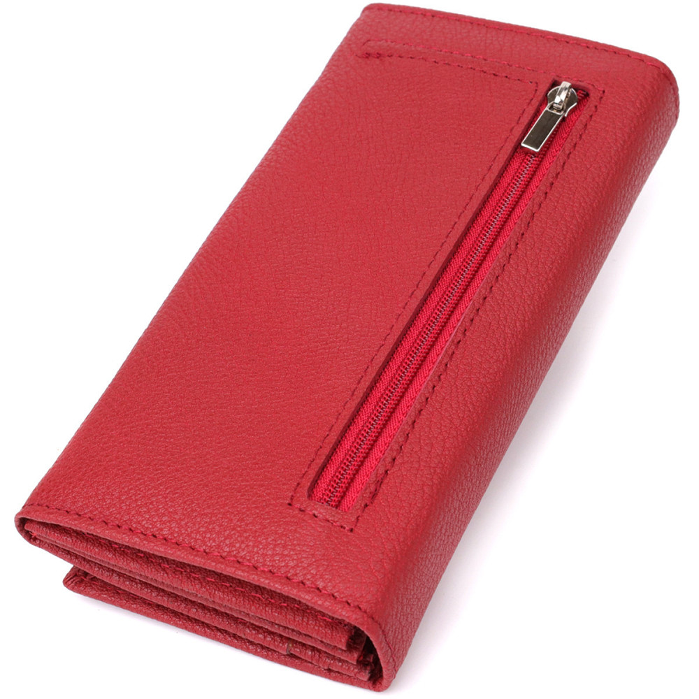Яркий вертикальный кошелек из натуральной кожи ST Leather 23087 Красный Киев - изображение 10
