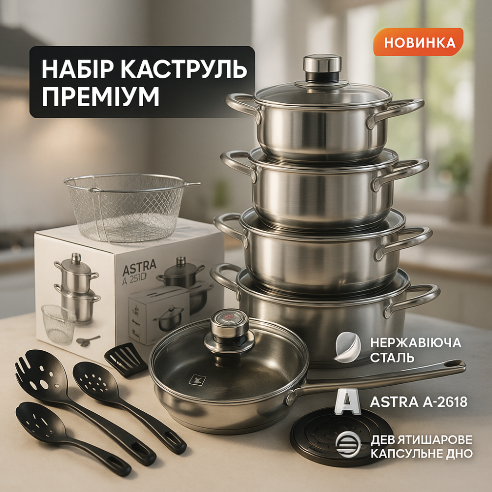 Кастрюли с крышками, Набор качественных каструль, Набор кастрюль высшего качества WD-73 Львов - изображение 9