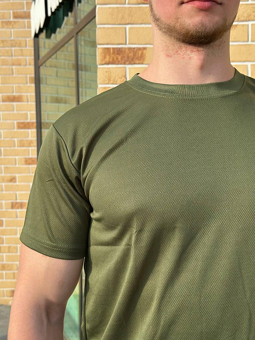 Військова футболка олива ЗСУ, тактична бойова футболка Coolmax, якісна чоловіча літня футболка Львів - фото 9