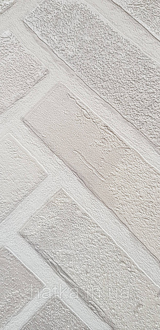 Шпалери вінілові на флізеліні AdaWall Roka 1.06х10 під паркет ялинкою структурні білі молочні 23105-1 Київ - фото 2