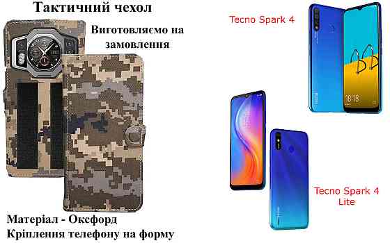 Тактический чехол для realme GT 8 Pro, крепится к снаряжению на липучке Киев