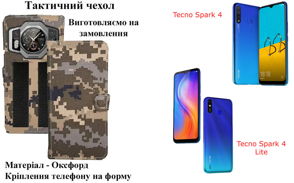 Тактический чехол для realme GT 8 Pro, крепится к снаряжению на липучке Киев - изображение 1