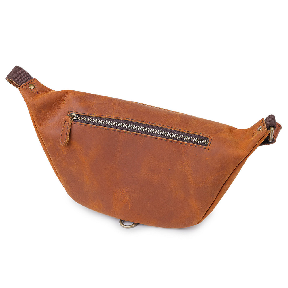 Кожаная мужская сумка на пояс Коричневый (Vintage) Киев - изображение 6