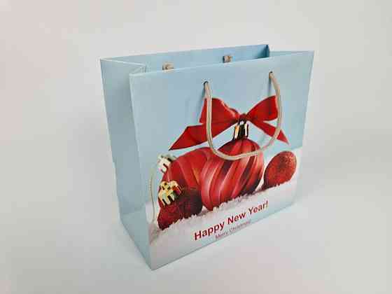 Пакеты бумажные подарочные , новогодние Квадрат 23*24*10 - 29 (12 шт) Харьков