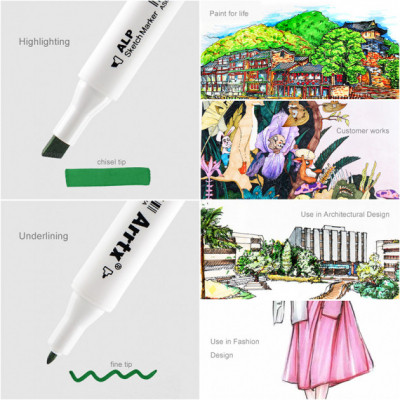 Художественный маркер Arrtx Спиртовые Alp ASM-0280A 80 цветов (LC302192) Винница - изображение 3